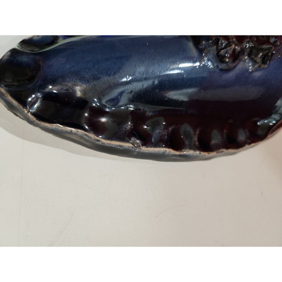 Vtg Blue Ceramic Handmade Icelandic Lava wall hanging - Picture 3 of 12